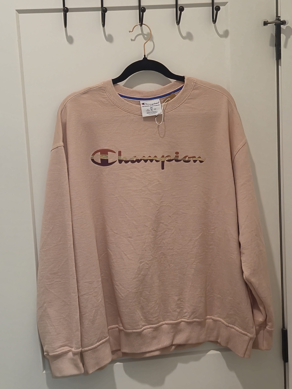Champion Women's Light Pink Crewneck Sweatshirt